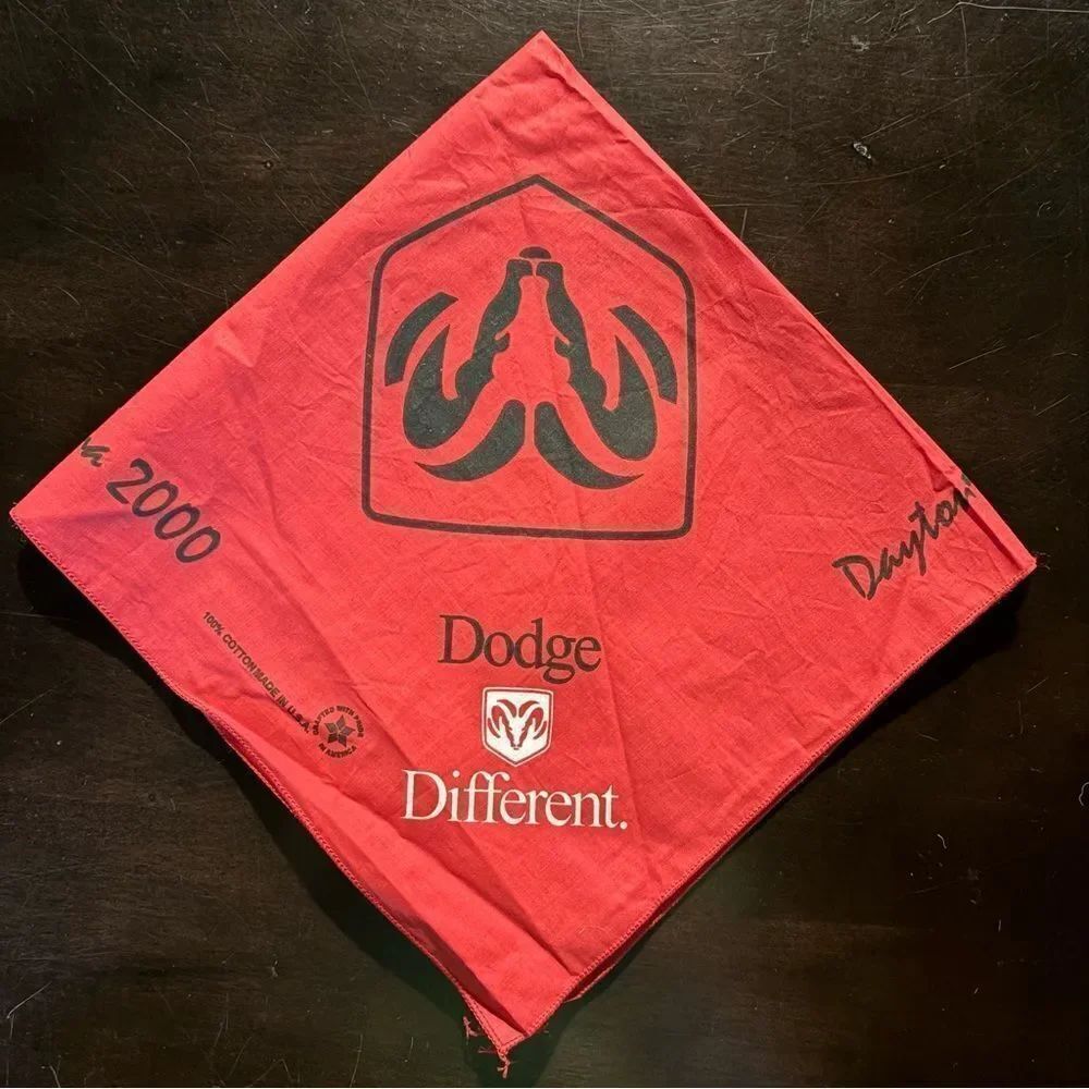 Vintage Red Dodge Ram Daytona 2000 Bandana with Logo unused